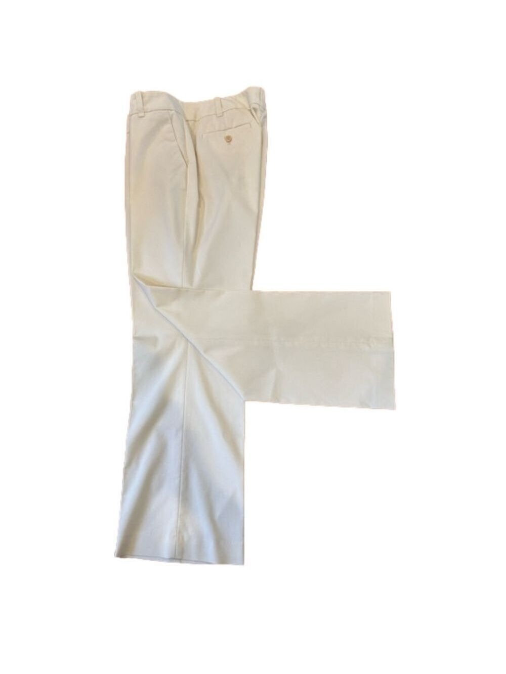 TALBOTS OFF WHITE IVORY COTTON BLEND STRAIGHT LEG HERITAGE PANTS CASUAL SZ 12P